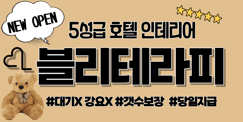 최대페이 당일지급 대기X 갯수보장 동반환영 최신식인테리어